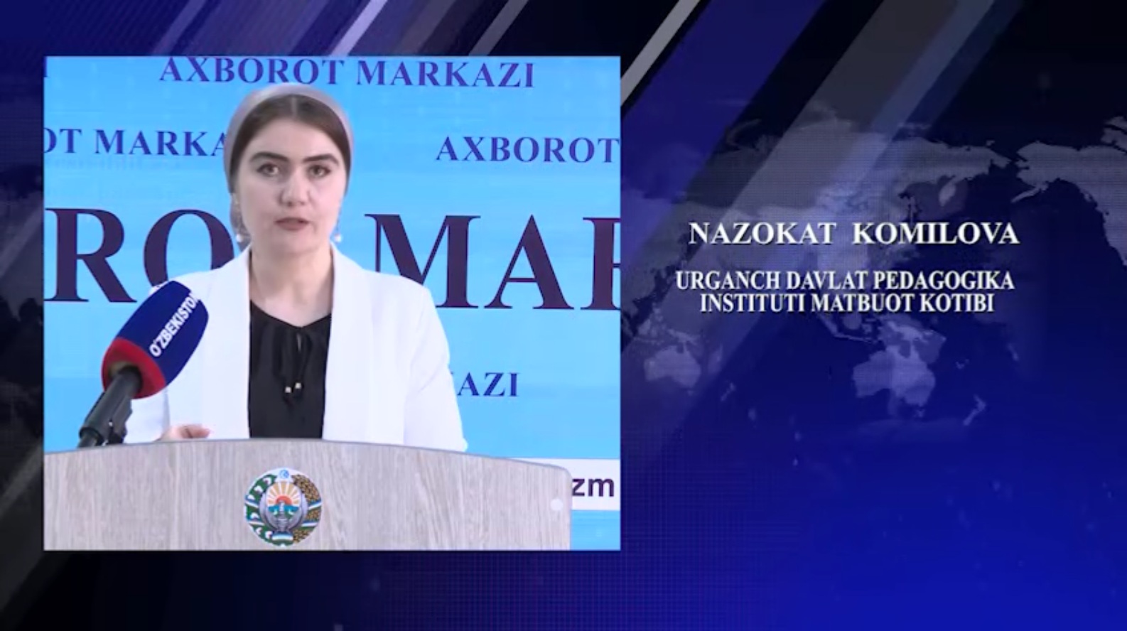 Urganch davlat pedagogika instituti axborot xizmati rahbari Kamilova Nazokat Saidjanovna ishtirokidagi brifing