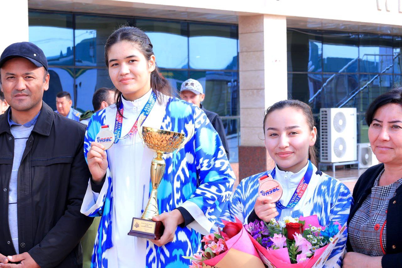WINNERS OF THE #ASIAN_CHAMPIONSHIP IN BOXING WERE WELCOMED IN THE CITY OF URGANCH  