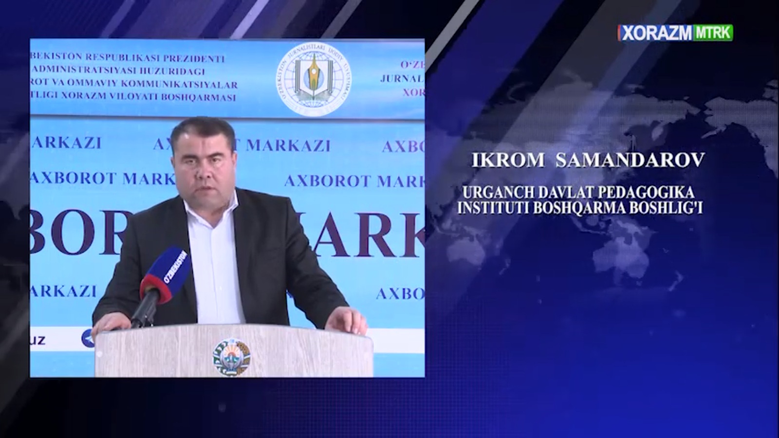 UrDPI Ishlar boshqarmasi boshlig‘i Ikrom Samandarov ishtirokida brifing