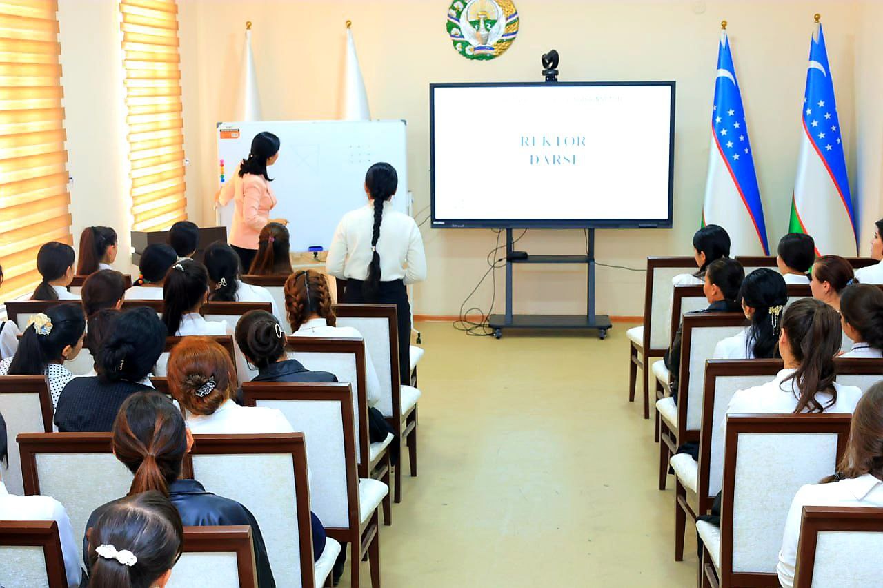 TODAY, THE RECTOR OF THE URGANCH STATE PEDAGOGICAL INSTITUTE, FERUZA MADRAKHIMOVA, ORGANIZED A LECTURE FOR THE STUDENTS OF THE FACULTY OF PEDAGOGY.